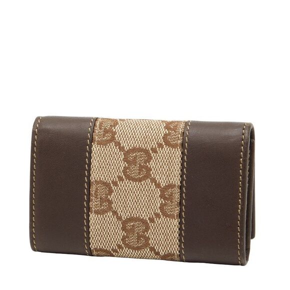 Gucci GG Canvas 6 Rows 124550 Brown Canvas Leather Women's Gucci - Picture 2 of 10